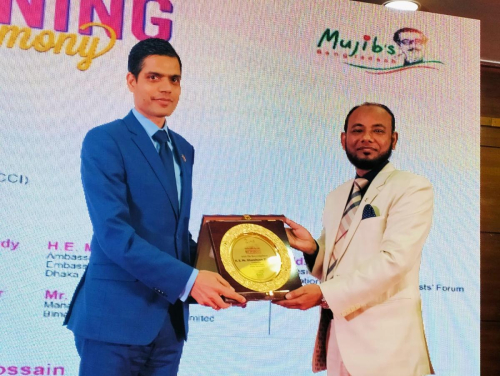 Crest handover  to  H.E. Mr. Ghanshyam BhandariAmbassadorEmbassy of Nepal in Dhaka Bangladesh
