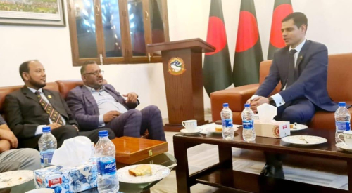 Call on meeting with   H.E. Mr. Ghanshyam BhandariAmbassadorEmbassy of Nepal in Dhaka Bangladesh.