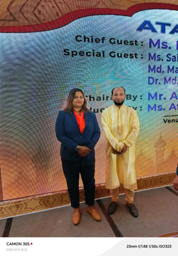 Her Excellency Shiuneen Rasheed as the High Commissioner of the republic of Maldives to Bangladesh and me.