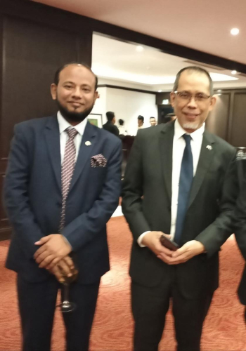With His Excellency Mr Haji Haaris Bin  Othman High commissioner of Brunei Darus salam High commission in Dhaka Bangladesh.